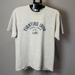 Notre‎ Dame Fighting Irish Shirt Mens Large Gray NCAA Football 58 Sports